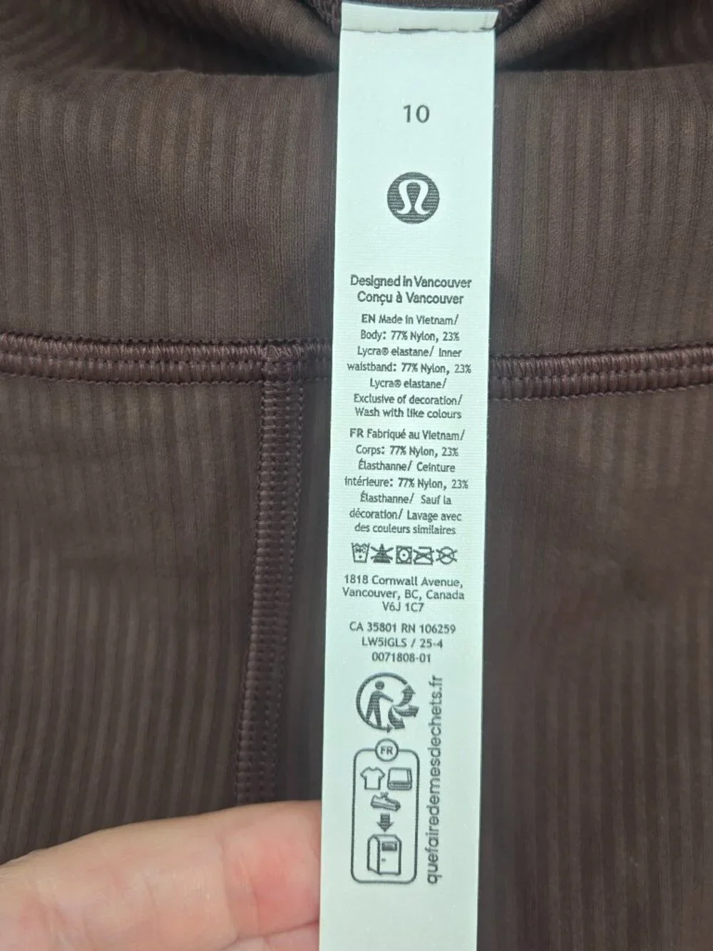 NWT Lululemon Wunder Train High-Rise Ribbed 25